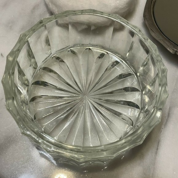 Vtg 50 Godinger Silver Glass Vanity Powder Puff - Picture 5 of 11
